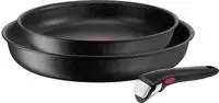 Tefal Pfannen-Set "Ingenio Black Stone, Pfannenset abnehmbarer Griff,
