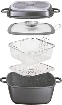 Warimex Stoneline Stoneline Multi-Eckpfanne (28 x 28 cm) mit Dampf- und Frittierfunktion