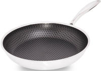 HENSSLERS Bratpfanne Edelstahl 1 Stk. tlg. 3-Schicht Material, Wabenstruktur und