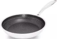HENSSLERS Bratpfanne Edelstahl 1 Stk. tlg. 3-Schicht Material, Wabenstruktur und