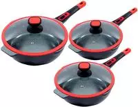 KING Pfannen-Set "Click-Grip" Aluminiumguss Set, je 1 Pfanne &Oslash; 24/28/32 cm, H: