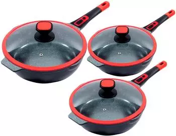 King Click-Grip Aluminiumguss (Set, 3-tlg) rot