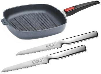 Norbert Woll Woll Diamond Lite Grillpfanne eckig 28x28cm inkl 2 Edge Steakmesser