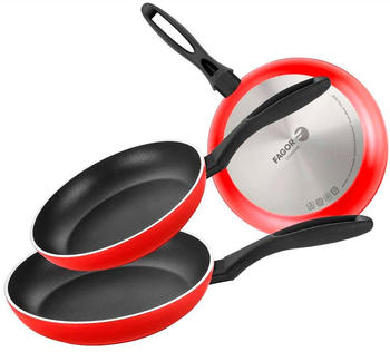 Fagor Maxima Set 3 Bratpfannen 20+24+28cm Rot