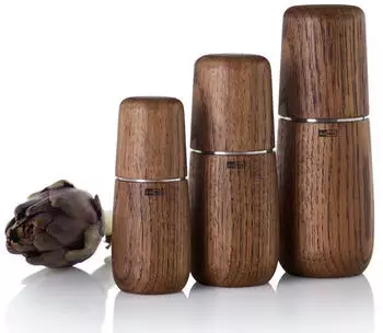AdHoc Salz-/Pfefferm&uuml;hle Yono 12,7cm Edelstahl Eiche dunkel (MP723)