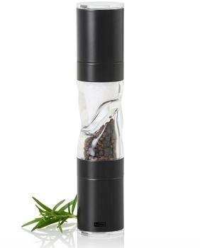 AdHoc Pfeffer- u. Salz-Doppelmühle Duomill Pure Edelstahl/Schwarz Acryl