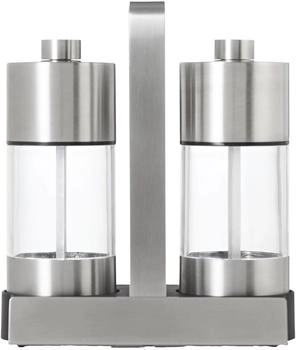 AdHoc Salz- & Pfeffermühle Menage Servir 3tlg. Edelstahl Silber