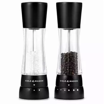 Cole & Mason Derwent Matt Black Salz- und Pfefferm&uuml;hle im Geschenkset, 19 cm