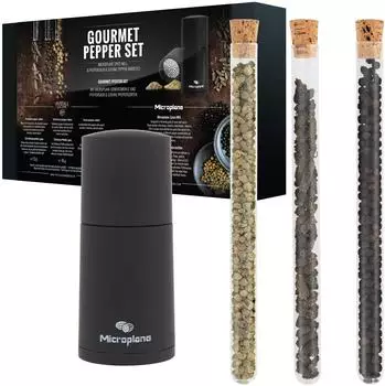 Microplane Gourmet-Pfeffer-Set, Pfefferm&uuml;hle + Salzm&uuml;hle, Schwarz (36176E)