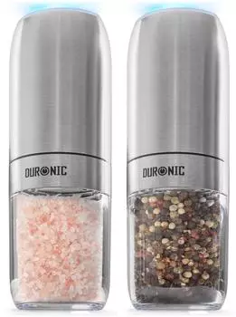 Duronic EMB2 Elektrisches Salz- und Pfefferm&uuml;hlenset 150ml LED (EMB2)