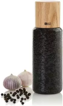 AdHoc Pfeffer- oder Salzm&uuml;hle YARA aus Keramik und Roteichenholz 18 cm schwarz