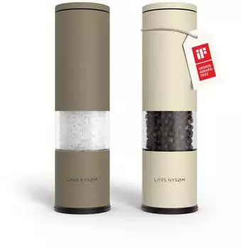 LARS NYSØM Salz- und Pfeffermühlen-Set, manuell, Keramikmahlwerk, braun/beige (LAG-5-TAUALM)