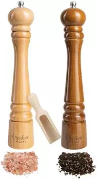 Creative Home Salz- und Pfefferm&uuml;hlen-Set aus Buchenholz, 31,5cm, manuell (JAN-CH-MLYNKI-DUZE-ZESTAW)