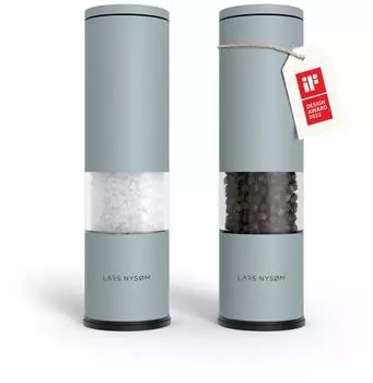 LARS NYSØM Salz- und Pfeffermühlen-Set, manuell, einstellbares Keramikmahlwerk, sky blue (FR-E-BABY)