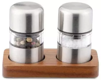 Karl Weis Mini Mühlen-Set für Salz und Pfeffer, Edelstahl, Keramik-Mahlwerk (11267)