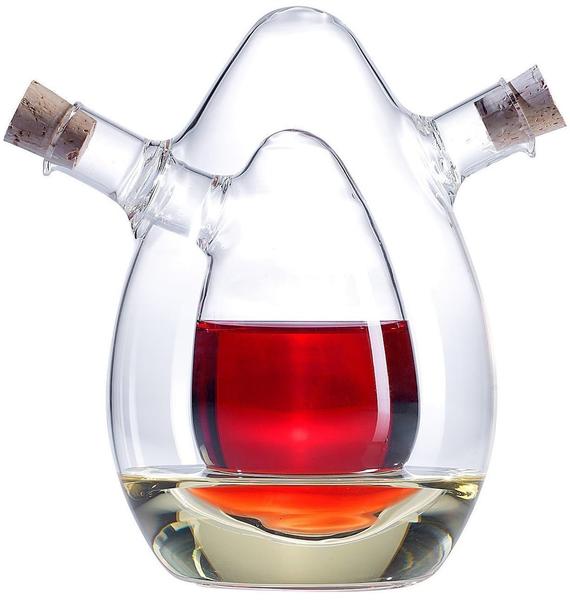 Rosenstein & Söhne 2in1-Essig und Öl-Spender Glas