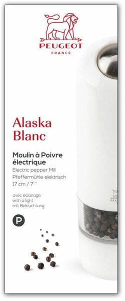 Peugeot Alaska Pfeffermühle 17 cm Weiß