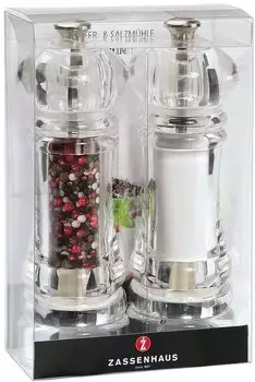 Zassenhaus Berlin Pfeffer- und Salzm&uuml;hlen Set 18 cm acryl