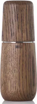 AdHoc Pfeffer-/ Salzm&uuml;hle Yono H 18 cm Naturholz Eiche ge&ouml;lt dunkel/Edelstahl