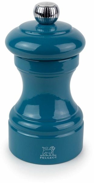 Peugeot Manual salt mill in lacquered wood blue 10 cm