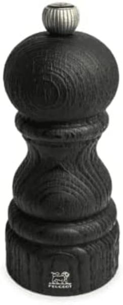 Peugeot Upcycled wooden manual pepper mill with Fair Trade pepper Black, 12 cm