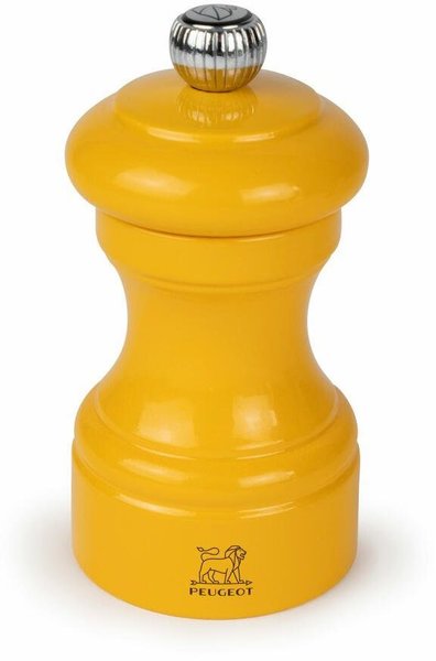 Peugeot Manual pepper mill in saffron yellow lacquered wood 10 cm