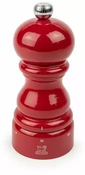 Peugeot Manual salt mill in passion red lacquered u'Select wood 12 cm