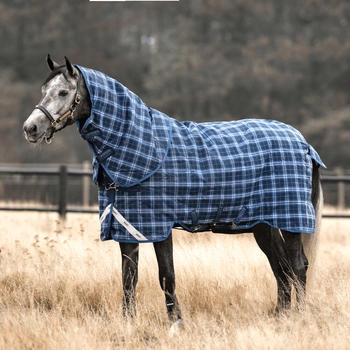 Horseware Rhino Plus Turnout Lite 0g Navy Check 130 cm / 6'0