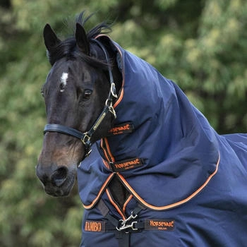 Horseware Rambo Supreme Hood 50g - Navy/Orange L