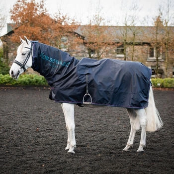 Horseware Rambo Mack in a Sack Regenreitdecke 0g - Navy/Burgundy L