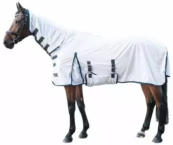 HKM Fliegendecke mit Halsteil silber 135 cm