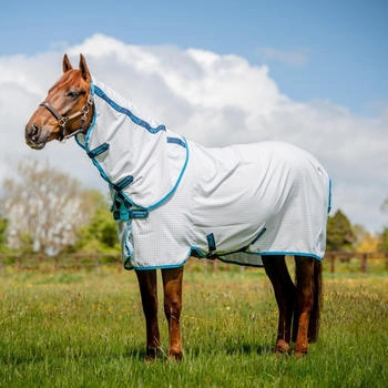 Horseware Amigo Aussie Allrounder Disc Front Navy Check/Titanium Grey/Silver 130