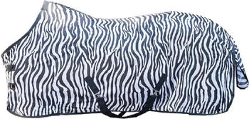 HKM Fliegendecke Zebra mit Kreuzgurt weiß/schwarz 95
