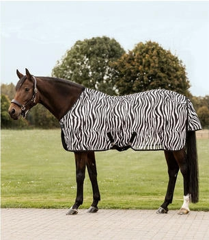 Waldhausen Fliegendecke Zebra mit Kreuzgurten schwarz/weiß 085