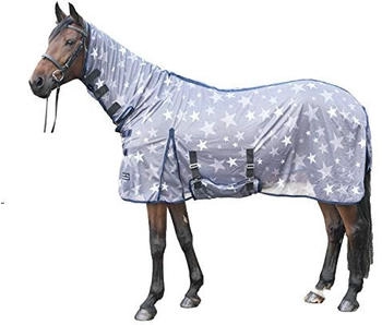 HKM Fliegendecke Stars Combo grau/weiß 115