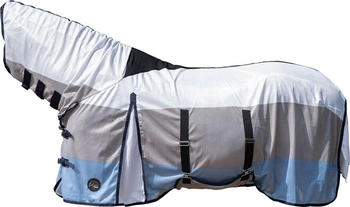 HKM Fliegendecke -Strong- mit Halsteil blau/weiß/grau 155