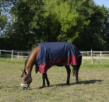 Equithème Tyrex 1200D Turnout 50g - marineblau/bordeauxrot multicolor 150