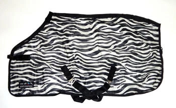 HKM Fliegendecke Zebra mit Kreuzgurt weiß/schwarz 105