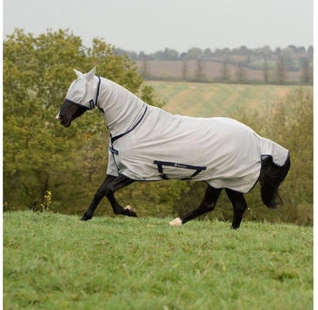 Bucas Freedom Fly Sheet Full Neck PONY - Silver grau 105