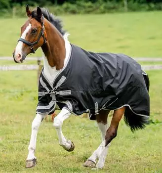 Horseware Amigo 1200D Turnout 50g Black/Titanium Grey & Silver 160