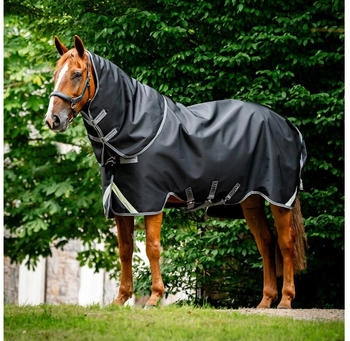 Horseware Rambo Supreme 1680D Turnout Plus Lite 0g Black/Thunderstorm Grey/Silver 145