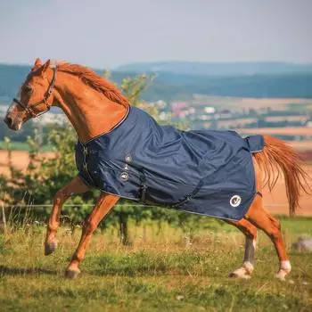 HorSeven Regendecke 50g mit Widerristpolster marine/navy blau 165