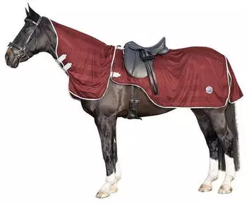 HKM Fliegenausreitdecke abnehmbares Halsteil dunkelrot 95