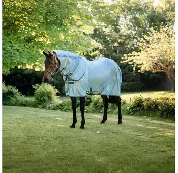 Horseware Fliegendecke AMIGO Integrated Fly Sheet heatherblue/blue/silver 115 cm