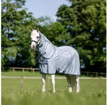 Horseware Fliegendecke AMIGO Bug Rug Plus Pony heather blue/blue & silver 115 cm
