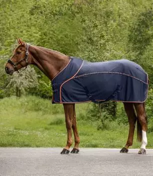 Waldhausen Fliegen-Sommerdecke nachtblau/orange 145cm