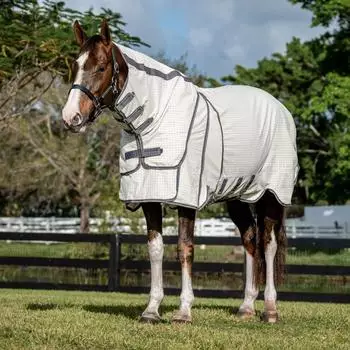 Horseware Rambo Optimo Supreme Summer Sheet Plus Navy Check/Thunderstorm Grey/Silver 160