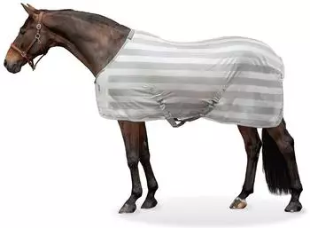 Equinate Guardian Fliegendecke mit Kreuzbegurtung und Widerristpolster, silbergrau, 135cm