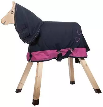 HKM Funny Horses Regendecke rosa/navy 65cm