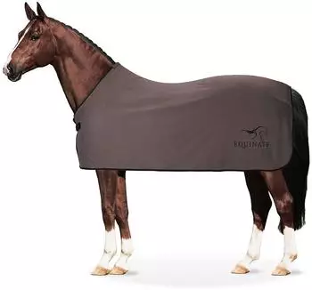 Equinate Orlando Abschwitzdecke Fleece mit Widerristpolster, dunkelgrau, 125cm